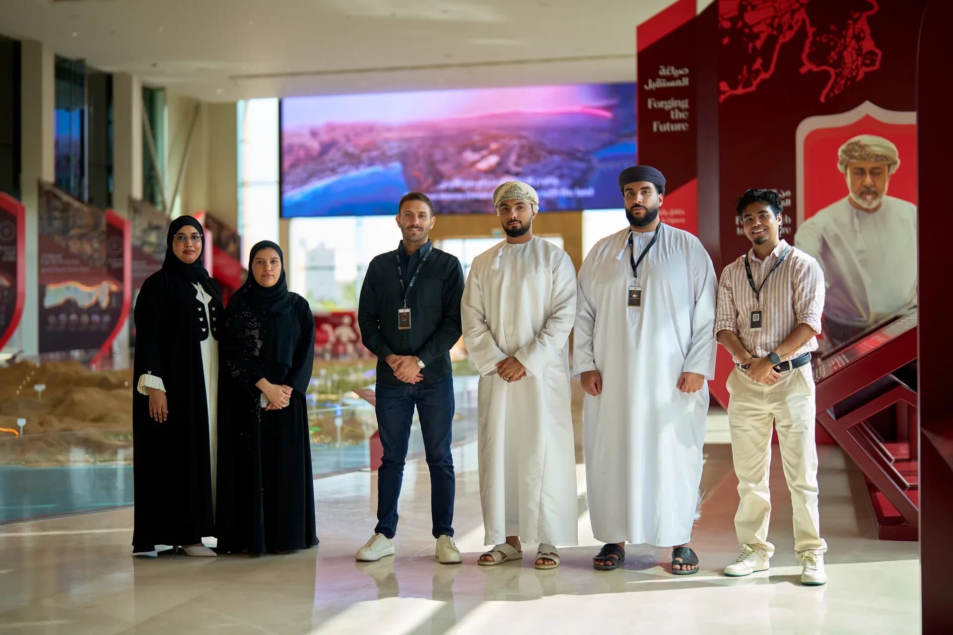 The Alwalaa team at Sultan Haitham City, with CEO Eng. Humood Al Adhari at the centre