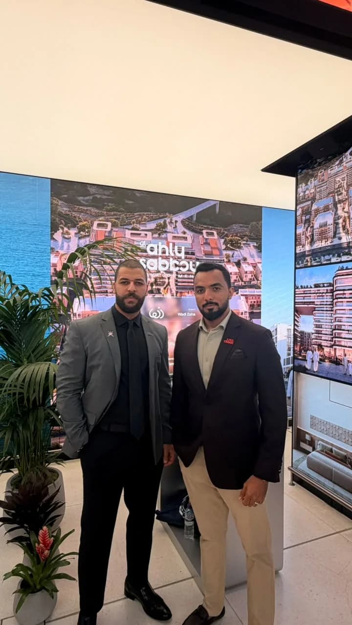 Alwalaa advisers at the Al Ahly Sabbour stand, Live Oman London